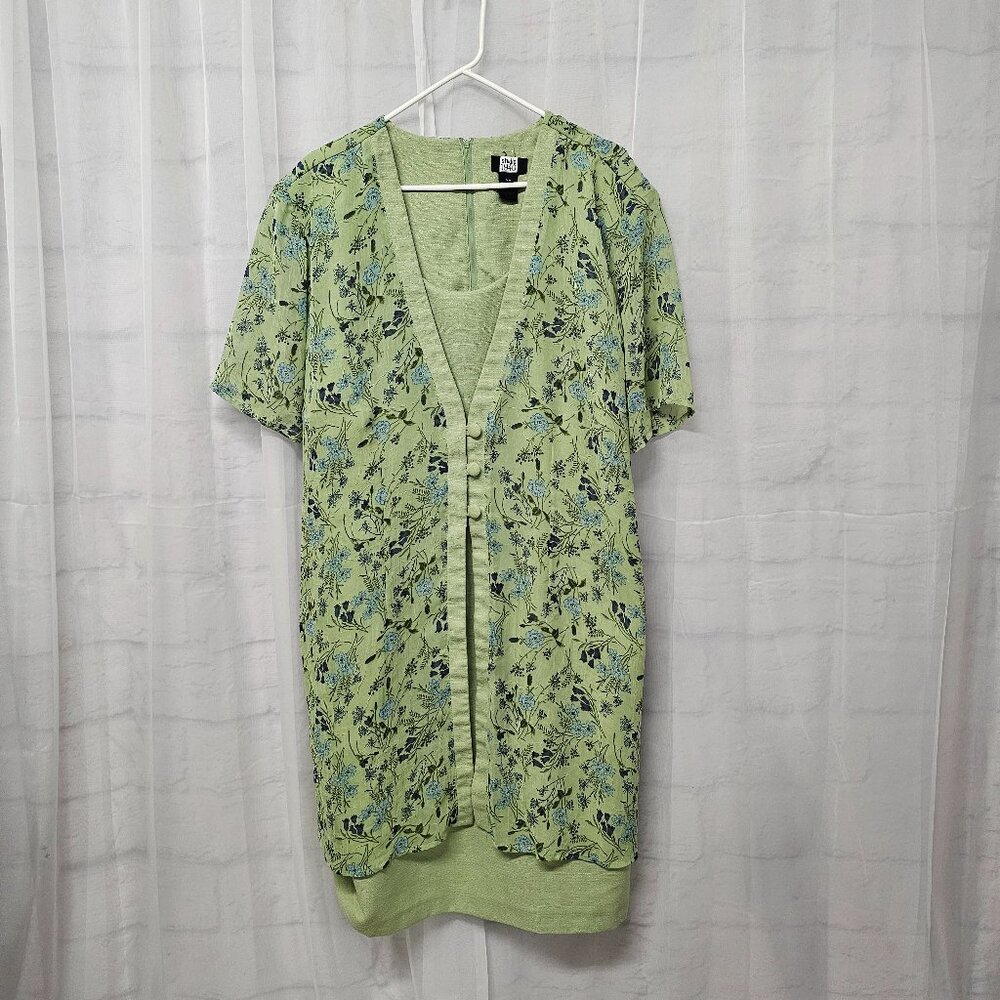 Studio 1940 Dress Green Floral Layered Boho 28W